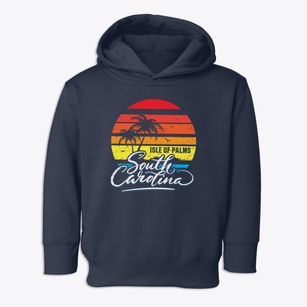 Isle Of Palms South Carolina Palm Tree Sunset Toddler Hoodie
