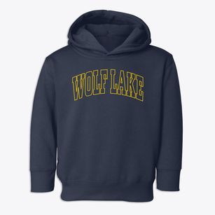 Wolf Lake Michigan Trendy Block Toddler Hoodie
