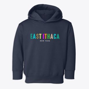East Ithaca New York Color Pop Toddler Hoodie