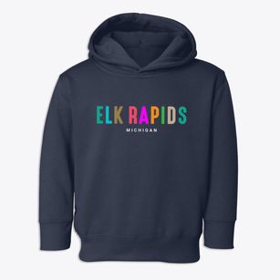 Elk Rapids Michigan Color Pop Toddler Hoodie
