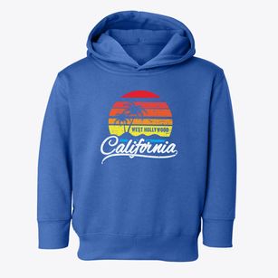 West Hollywood California Palm Tree Sunset Toddler Hoodie