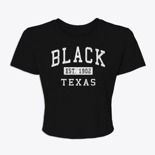 Black Texas Classic Established Women's Crop Top