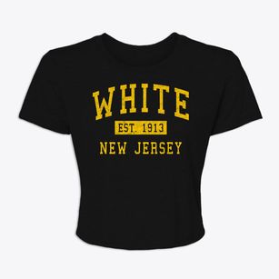 White New Jersey Classic Established Women's Crop Top