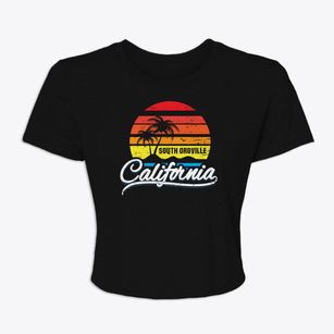 South Oroville California Palm Tree Sunset Women's Crop Top