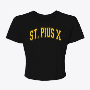 St Pius X Parish Varsity Arch Women's Crop Top