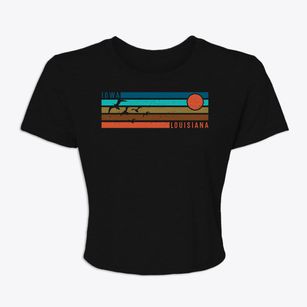 Iowa Louisiana Blissful Sunset Women's Crop Top