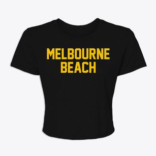 Melbourne Beach Florida Classic Block Women's Crop Top
