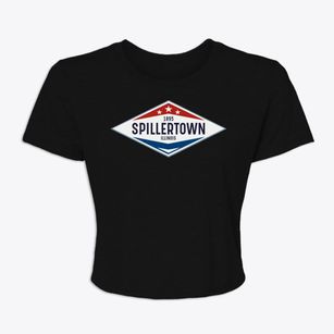 Spillertown Illinois Diamond Star Women's Crop Top