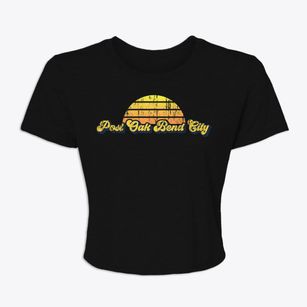 Post Oak Bend City Texas Sublime Sunset Women's Crop Top