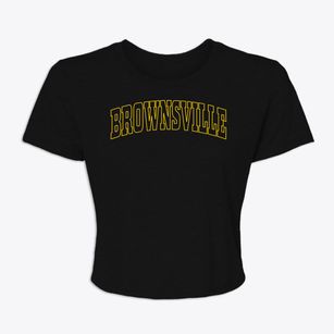 Brownsville Texas Trendy Block Women's Crop Top