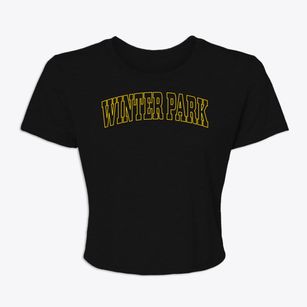 Winter Park Colorado Trendy Block Women's Crop Top