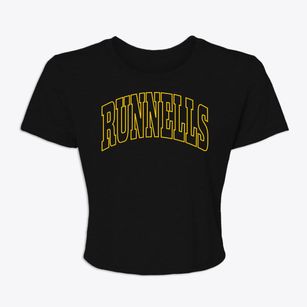 Runnells Iowa Trendy Block Women's Crop Top