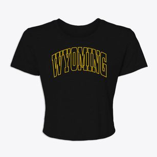 Wyoming New York Trendy Block Women's Crop Top