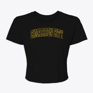 Cimarron City Oklahoma Trendy Block Women's Crop Top