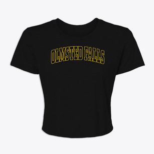 Olmsted Falls Ohio Trendy Block Women's Crop Top