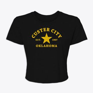 Custer City Oklahoma Star Women's Crop Top