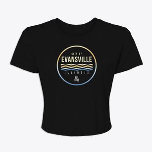 Evansville Illinois Color Fade Women's Crop Top