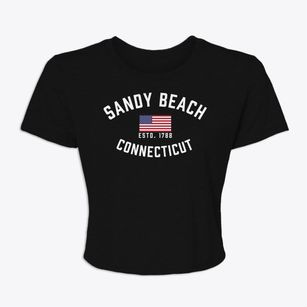 Sandy Beach Connecticut Patriot Women's Crop Top