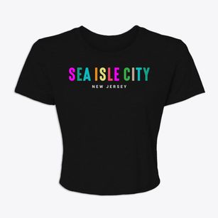 Sea Isle City New Jersey Color Pop Women's Crop Top
