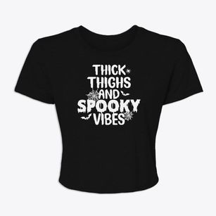   Thick Thighs Spooky Vibes Women's Crop Top
