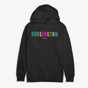 Burlington Iowa Color Pop Premium Cotton Hoodie