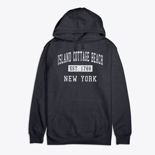 Island Cottage Beach New York Classic Established Premium Cotton Hoodie