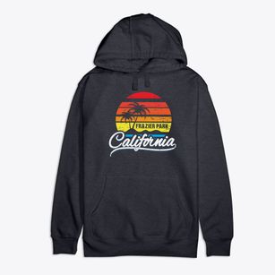 Frazier Park California Palm Tree Sunset Premium Cotton Hoodie