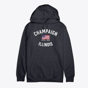 Champaign Illinois Patriot Premium Cotton Hoodie