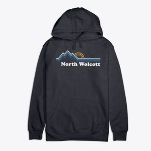 North Wolcott Vermont Mountain View Premium Cotton Hoodie