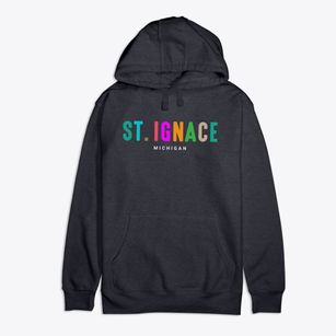 St. Ignace Michigan Color Pop Premium Cotton Hoodie