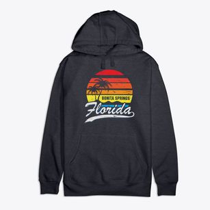 Bonita Springs Florida Palm Tree Sunset Premium Cotton Hoodie