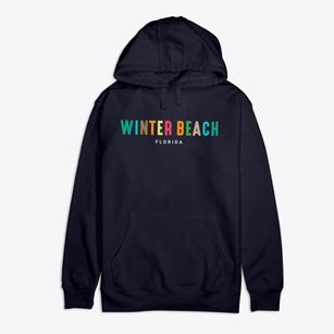 Winter Beach Florida Color Pop Premium Cotton Hoodie