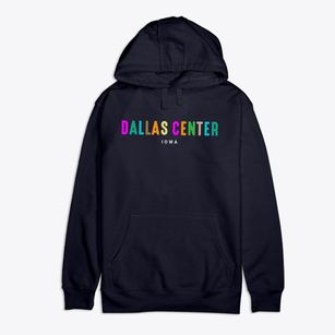 Dallas Center Iowa Color Pop Premium Cotton Hoodie