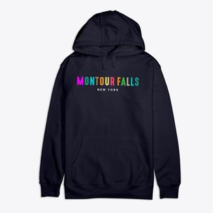 Montour Falls New York Color Pop Premium Cotton Hoodie