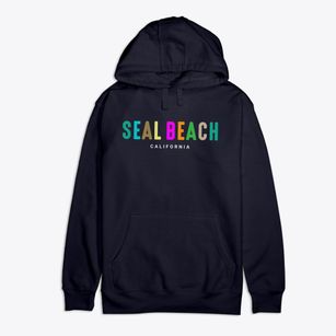 Seal Beach California Color Pop Premium Cotton Hoodie