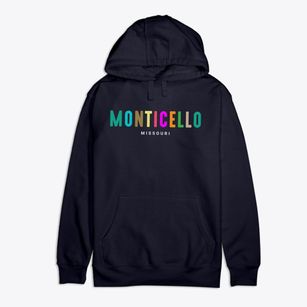 Monticello Missouri Color Pop Premium Cotton Hoodie