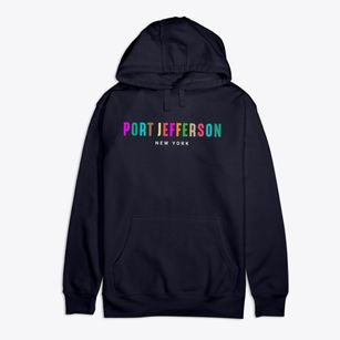 Port Jefferson New York Color Pop Premium Cotton Hoodie