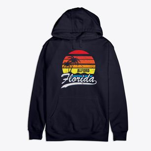 Alford Florida Palm Tree Sunset Premium Cotton Hoodie