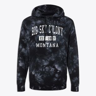 Big Sky Colony Montana Classic Established Premium Tie-Dye Hoodie