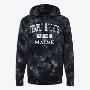 Temple Heights Maine Classic Established Premium Tie-Dye Hoodie