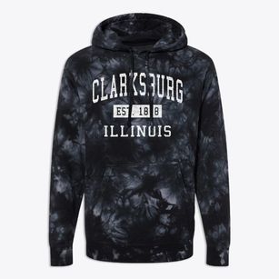 Clarksburg Illinois Classic Established Premium Tie-Dye Hoodie