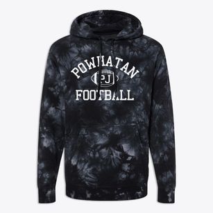 Powhatan Junior High School Classic Football Premium Tie-Dye Hoodie