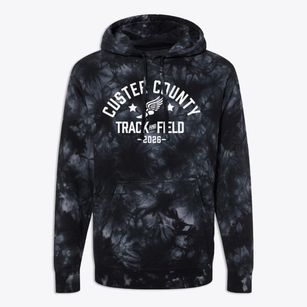 Custer County District 284 School Track and Field Premium Tie-Dye Hoodie