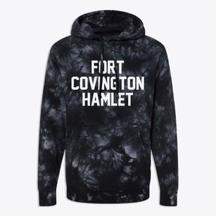 Fort Covington Hamlet New York Classic Block Premium Tie-Dye Hoodie