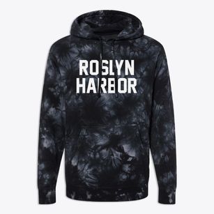 Roslyn Harbor New York Classic Block Premium Tie-Dye Hoodie