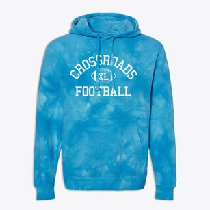 Crossroads Christian School Classic Football Premium Tie-Dye Hoodie