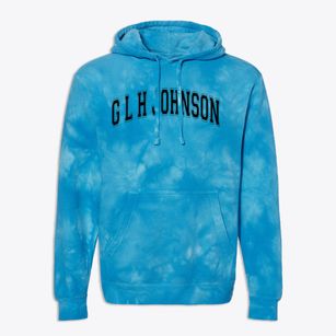 G L H Johnson Elementary School Varsity Arch Premium Tie-Dye Hoodie