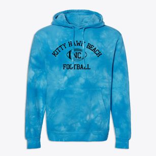 Kitty Hawk Beach North Carolina Football Premium Tie-Dye Hoodie
