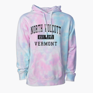 North Wolcott Vermont Classic Established Premium Tie-Dye Hoodie