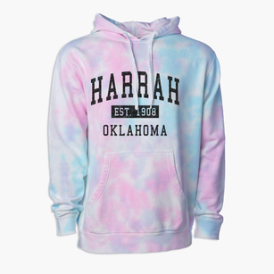 Harrah Oklahoma Classic Established Premium Tie-Dye Hoodie
